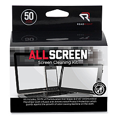 Read Right AllScreen Screen Cleaning Kit, 50 Individually Wrapped Presaturated Wipes, 1 Microfiber Cloth/Box (RR15039)
