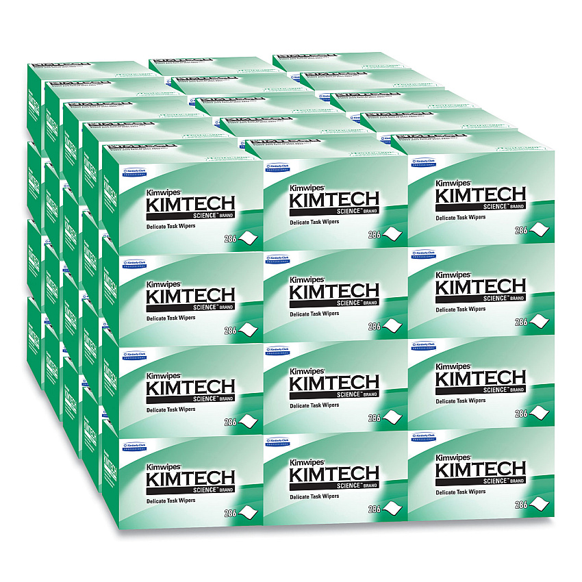 Kimtech Kimwipes, Delicate Task Wipers, 1-Ply, 4.4 x 8.4, 286/Box, 60 Boxes/Carton (34155CT)