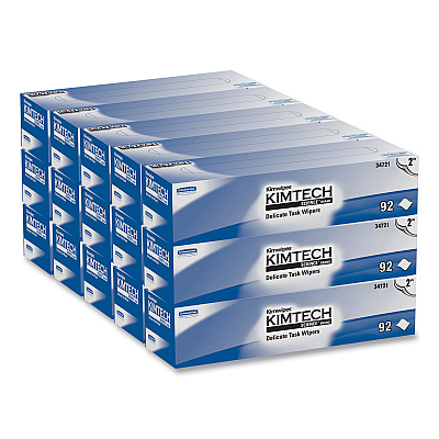 Kimtech Kimwipes Delicate Task Wipers, 2-Ply, 14.7 x 16.6, 92/Box, 15 Boxes/Carton (34721)