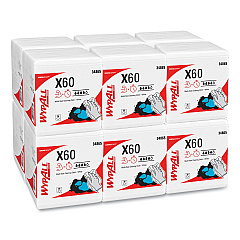 WypAll General Clean X60 Cloths, 1/4 Fold, 12.5 x 13, White, 76/Box, 12 Boxes/Carton (34865)