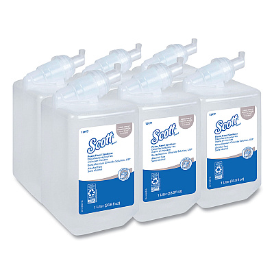 Scott Essential Alcohol-Free Foam Hand Sanitizer, 1,000 mL Cassette, Unscented, 6/Carton (12977)
