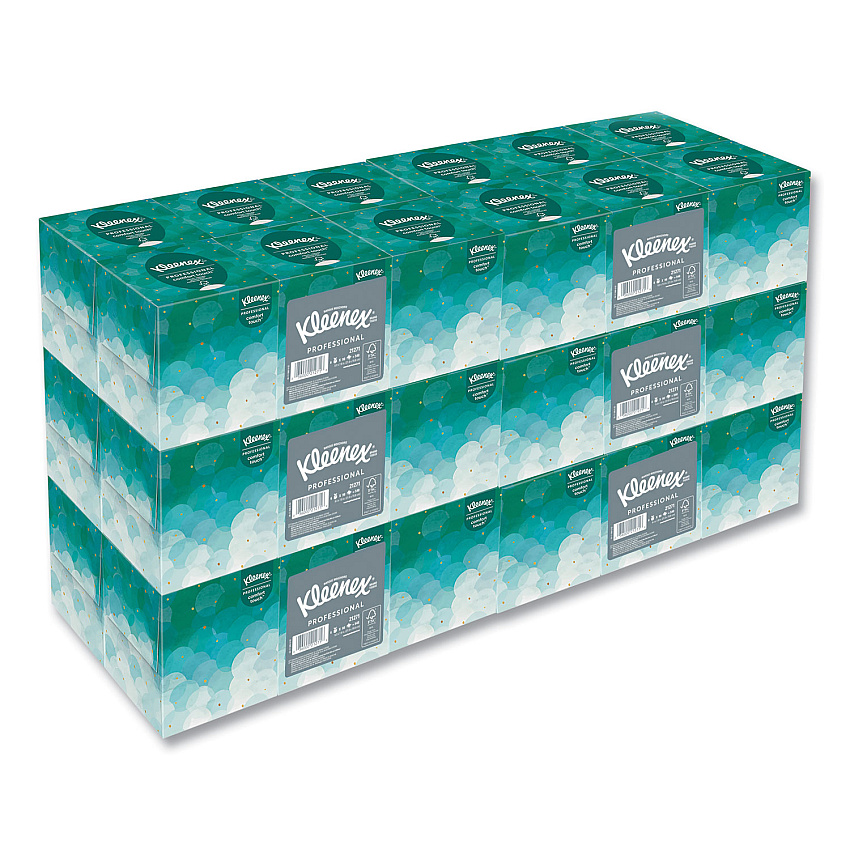Kleenex Boutique White Facial Tissue for Business, Pop-Up Box, 2-Ply, 95 Sheets/Box, 36 Boxes/Carton (21271CT)