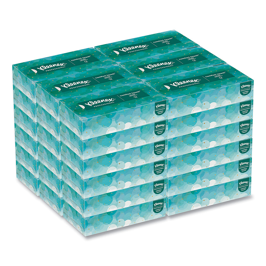 Kleenex White Facial Tissue for Business, 2-Ply, White, Pop-Up Box, 100 Sheets/Box, 36 Boxes/Carton (21400)