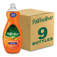 Palmolive Ultra Antibacterial Dishwashing Liquid, Orange Scent, 32.5 oz Bottle, 9/Carton (US04274CT)