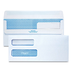 Quality Park Double Window Redi-Seal Security-Tinted Envelope, #10, Commercial Flap, Redi-Seal Closure, 4.13 x 9.5, White, 500/Box (24559)