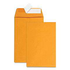 Quality Park Redi-Strip Catalog Envelope, #1, Cheese Blade Flap, Redi-Strip Closure, 6 x 9, Brown Kraft, 100/Box (44162)