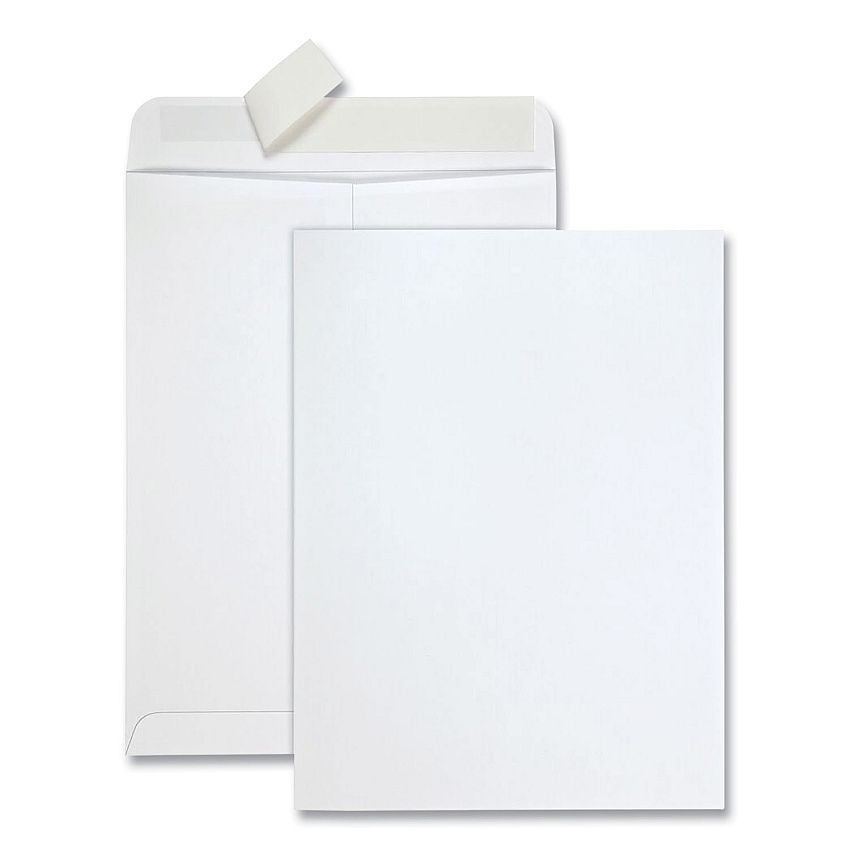 Quality Park Redi-Strip Catalog Envelope, #10 1/2, Cheese Blade Flap, Redi-Strip Closure, 9 x 12, White, 100/Box (44582)