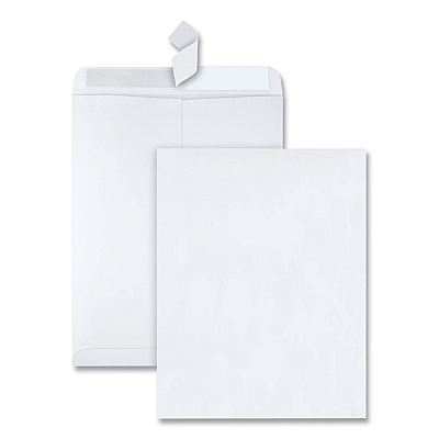 Quality Park Redi-Strip Catalog Envelope, #13 1/2, Cheese Blade Flap, Redi-Strip Closure, 10 x 13, White, 100/Box (44782)