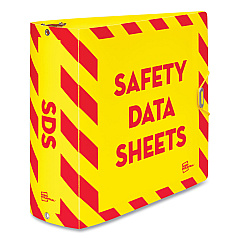 Avery UltraDuty Safety Data Sheet Binders with Chain, 3 Rings, 3" Capacity, 11 x 8.5, Yellow/Red (77713)
