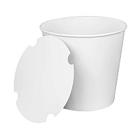 Karat Food Bucket with Lid, 170 oz, 8.9" Dia x 8.36"h, White, Paper, 150/Carton (CFB170WBNDL)