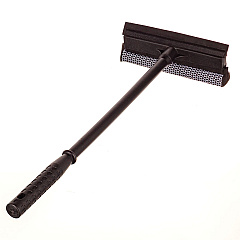 Unger Auto Squeegee, 8" Rubber Blade, 8" Mesh Scrubber, 21" Plastic Handle with Grip, Black, 20/Carton (AUSQ0)