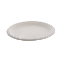 Pactiv EarthChoice PFAS Free Compostable Dinnerware, Plate, 9" dia, Natural, 500/Carton (YMC50009PFFR)