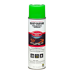 Rust-Oleum Industrial Choice Precision Line Marking Paint, Fluorescent Green, 17 oz Aerosol Can, 12/Carton (203032CT)
