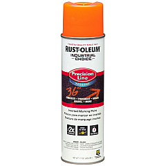 Rust-Oleum Industrial Choice Precision Line Marking Paint, Flat Fluorescent Orange, 17 oz Aerosol Can, 12/Carton (203036CT)