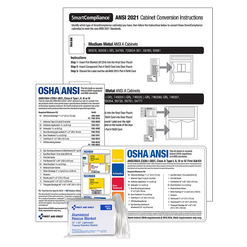 First Aid Only Smart Compliance A 2021 Conversion Kit, 11 Pieces (91365)