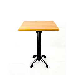 JMC Furniture Solid Wood Tables, Cast Aluminum Base, Square, 36w x 36d x 41.5h, Natural (106CP3636D)