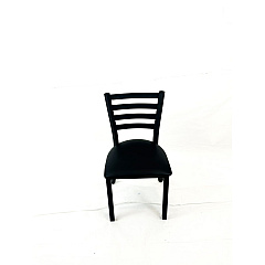 JMC Furniture White Horse Series Side Chairs, Supports Up to 300 lb, 18" Seat Height, Black Seat, Black Back, Black Base (WHCBVSBLK)