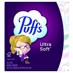 Puffs Ultra Soft Facial Tissue, 2-Ply, White, 72 Sheets/Box (97788BX)