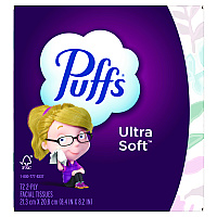 Puffs Ultra Soft Facial Tissue, 2-Ply, White, 72 Sheets/Box, 24 Boxes/Carton (97788)
