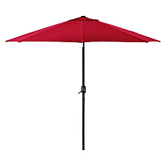 Global Industrial Outdoor Umbrella with Tilt Mechanism, 102" Span, 94" Long, Red Canopy, Black Handle (262070)