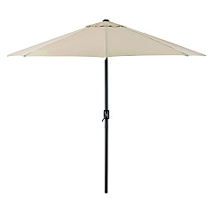 Global Industrial Outdoor Umbrella with Tilt Mechanism, 102" Span, 94" Long, Tan Canopy, Black Handle (262071)