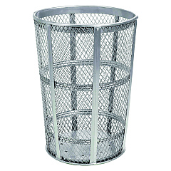 Global Industrial Steel Mesh Corrosion Resistant Trash Can, 48 gal, Silver (237633)