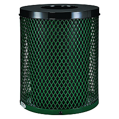 Global Industrial Outdoor Diamond Steel Trash Can, 36 gal, Green (261924GN)