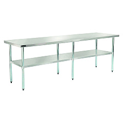 Global Industrial Work Table with Undershelf, Rectangular, 96 x 30 x 35, Silver Top, Silver Base/Legs (319058)