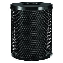 Global Industrial Outdoor Diamond Steel Trash Can, 36 gal, Black (261924BK)