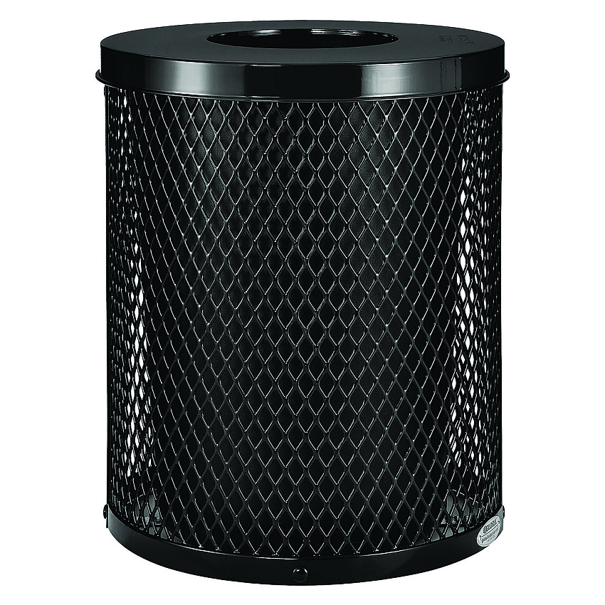 Global Industrial Outdoor Diamond Steel Trash Can, 36 gal, Black (261924BK)