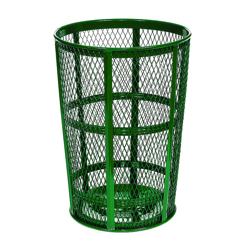 Global Industrial Steel Mesh Corrosion Resistant Trash Can, 48 gal, Green (237634GN)