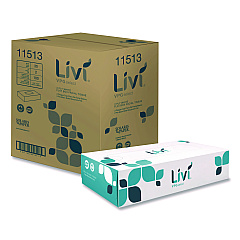 Livi VPG Select Flat Box Facial Tissue, 2-Ply, White, 100 Sheets/Box, 30 Boxes/Carton (11513)