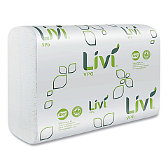 Livi VPG Multifold Towel, 1-Ply, 9.45 x 9.06, White, 250 Sheets/Pack, 16 Packs/Carton (43513)