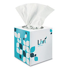 Livi VPG Select Cube Facial Tissue, 2-Ply, White, 90 Sheets/Box, 36 Boxes/Carton (11516)