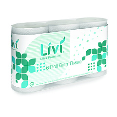 Livi Ultra Premium Bath Tissue, 2-Ply, White, 425 Sheets, 36 Rolls/Carton (292101)