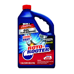 ROTO-ROOTER Gel Clog Remover, 1 gal Bottle, 4/Carton (351399)