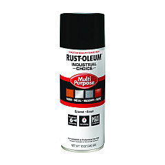 Rust-Oleum Industrial Choice 1600 System Multi-Purpose Enamel Spray Paint, Gloss Black, 12 oz Aerosol Can, 6/Carton (1679830V)