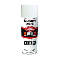 Rust-Oleum Industrial Choice 1600 System Multi-Purpose Enamel Spray Paint, Gloss White, 12 oz Aerosol Can, 6/Carton (1692830V)