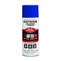 Rust-Oleum Industrial Choice 1600 System Multi-Purpose Enamel Spray Paint, Flat Safety Blue, 12 oz Aerosol Can, 6/Carton (1624830)