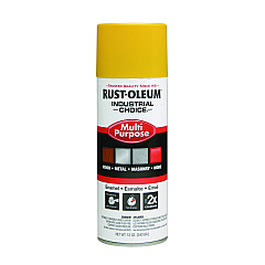 Rust-Oleum Industrial Choice 1600 System Multi-Purpose Enamel Spray Paint, Flat Safety Yellow, 12 oz Aerosol Can, 6/Carton (1644830)