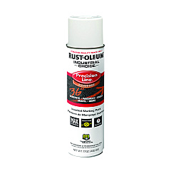 Rust-Oleum Industrial Choice M1600 System Solvent-Based Precision Line Marking Paint, Flat White, 17 oz Aerosol Can, 12/Carton (203030V)