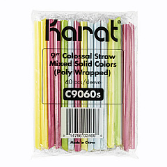 Karat Boba Straws, 9", Assorted, 1,600/Carton (C9060SMIXED)