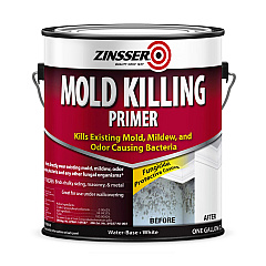 Zinsser Mold Killing Primer, Interior/Exterior, Flat White, 1 gal Bucket/Pail, 2/Carton (276049CT)