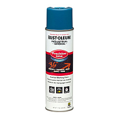 Rust-Oleum Industrial Choice M1800 System Water-Based Precision Line Marking Paint, Flat APWA Caution Blue, 17 oz Aerosol Can, 12/Carton (203031CT)