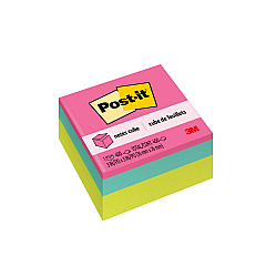 Post-it Original Cubes, 3" x 3", Assorted Bright Colors, 400 Sheets/Cube (2027BRT)