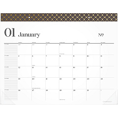 Cambridge WorkStyle Monthly Desk Pad Calendar, 21.75 x 17, White Sheets, Brown/Gold Headband, Clear Corners, 12-Month (Jan-Dec): 2025 (160670404)