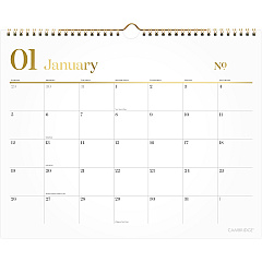 Cambridge WorkStyle Monthly Wall Calendar, 15 x 12, White/Gold Sheets, 12-Month (Jan to Dec): 2025 (1606707)