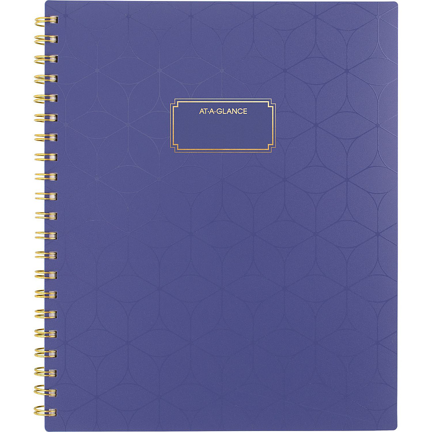 AT-A-GLANCE Badge Geo Weekly/Monthly Planner, 11 x 9.25, Purple/Gold Cover, 13-Month (Jan to Jan): 2025 to 2026 (1722G905)