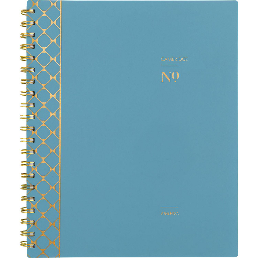 Cambridge Workstyle Weekly/Monthly Planner, Geometric Artwork, 11 x 9.38, Blue/Gold Cover, 12-Month (Jan to Dec): 2025 (160690512)