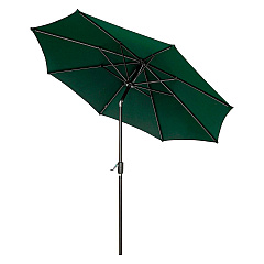 Global Industrial Outdoor Umbrella with Tilt Mechanism, 102" Span, 94" Long, Green Canopy, Black Handle (695329)